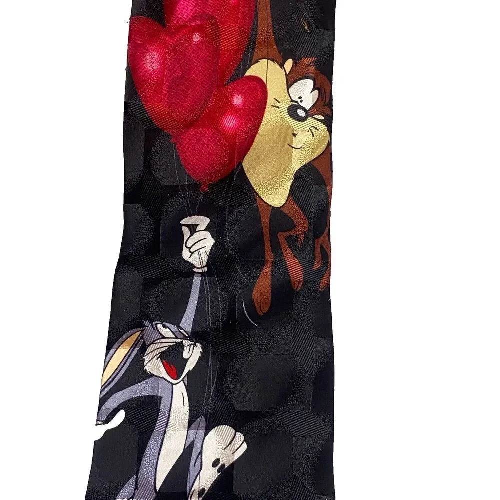 Vintage Looney Tunes Mania Tie Adult Bugs Bunny‎ Taz Valentine NWT NOS